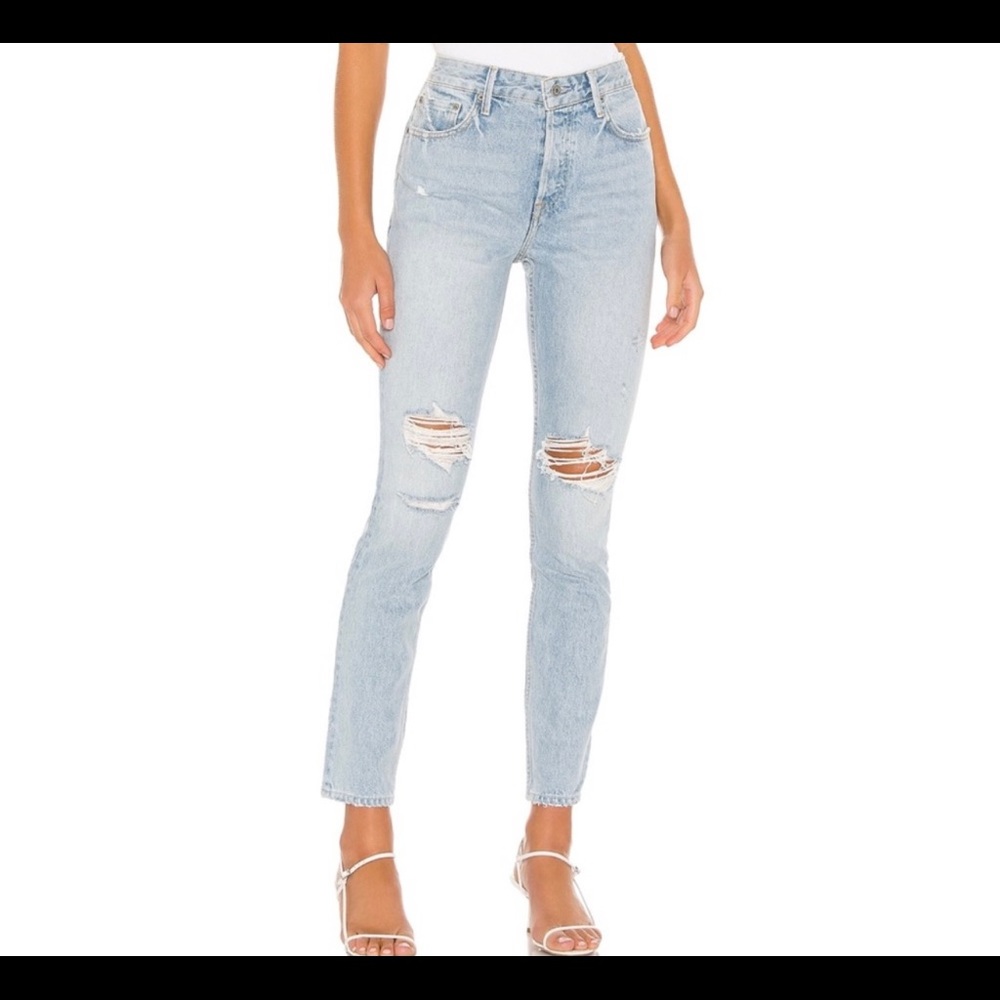 GRLFRND Karolina light wash ripped jeans